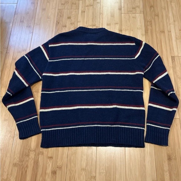 Vintage Wool Blend 70s Striped Crewneck Grandpa Sweater Men’s Large Unisex - Picture 3 of 9
